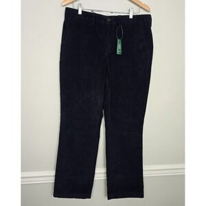 NWT LL Bean Mens Country Stretch Corduroy Pants Sz 35x30 Blue Preppy Classic